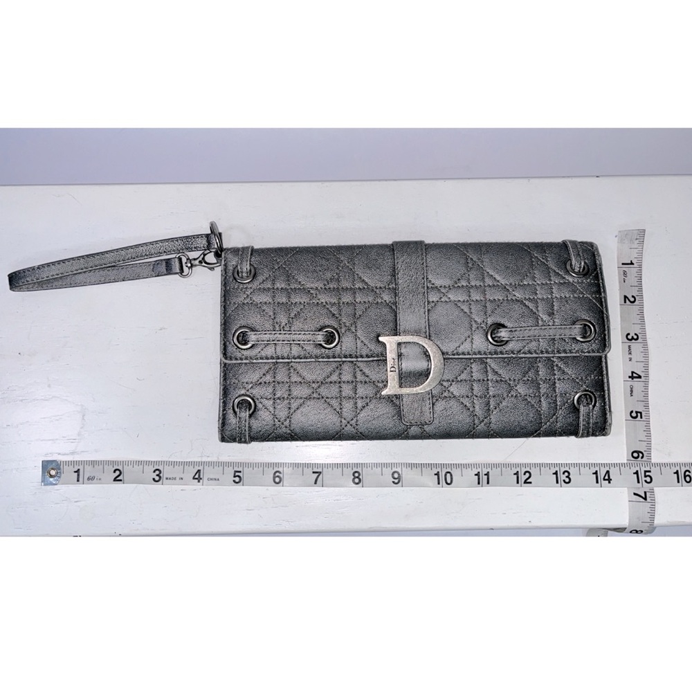 Dior Leather Cannage Stitch Wristlet Clutch Bag - Picture 5 of 8